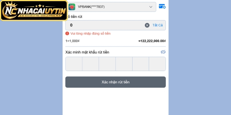 Lỗi hay gặp khi tiến hành rút tiền và cách xử lý